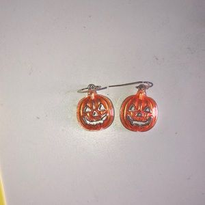 Jack-o’-lantern dangling earrings